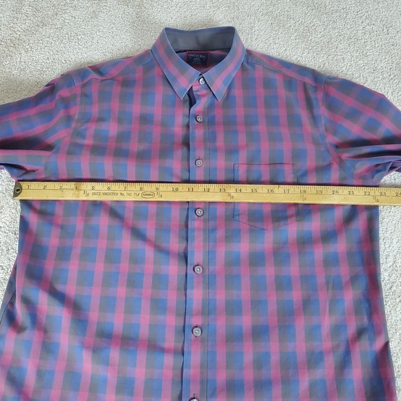 UNTUCKit Altamura WF Men's Button Up Shirt Large Long Sleeve Blue Red Plaid - Picture 5 of 14